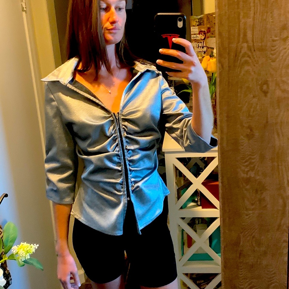 Silver Jean Blazer - image 1